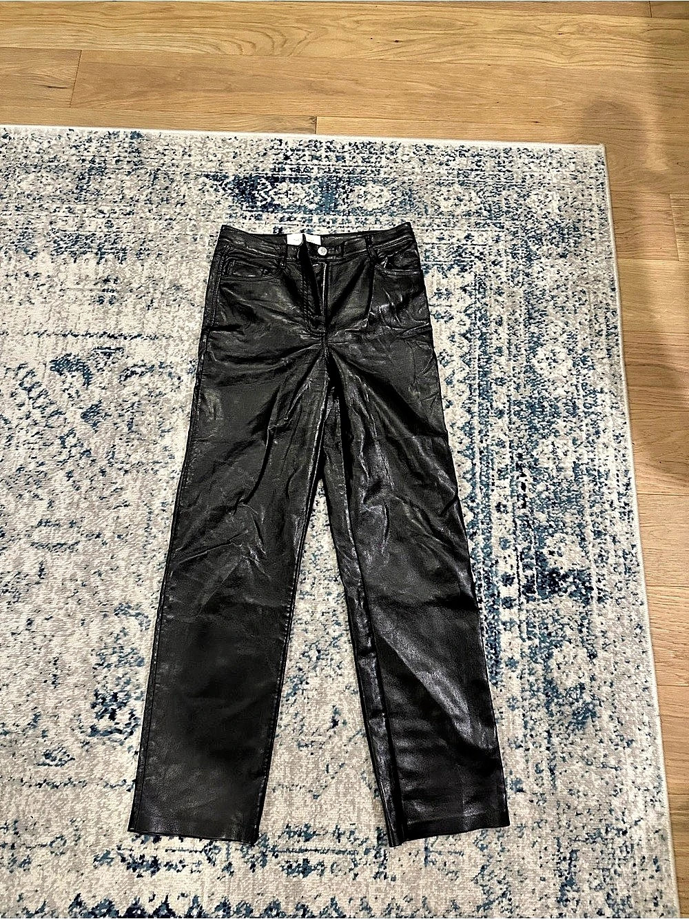 Wilfred The Melina Pant Faux Leather Straight Leg Black Size 4